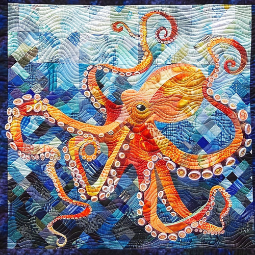Octopus Oasis Quilted Blanket