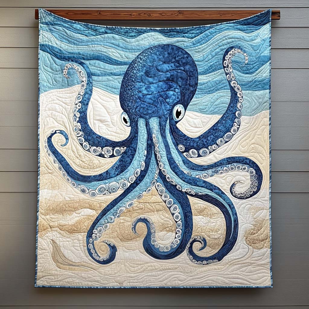 Octopus Odyssey Quilted Blanket