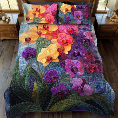 Orchid Meadow 3-Piece Quilted Bedding Set