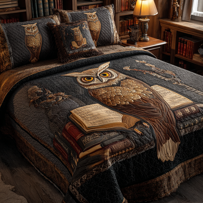Owl Magic 3-Piece Quilted Bedding Set