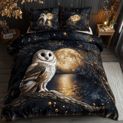 Owl Magic 3-Piece Quilted Bedding Set