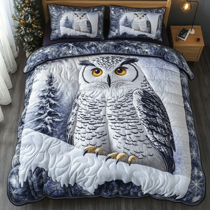 Owl Mystique 3-Piece Quilted Bedding Set