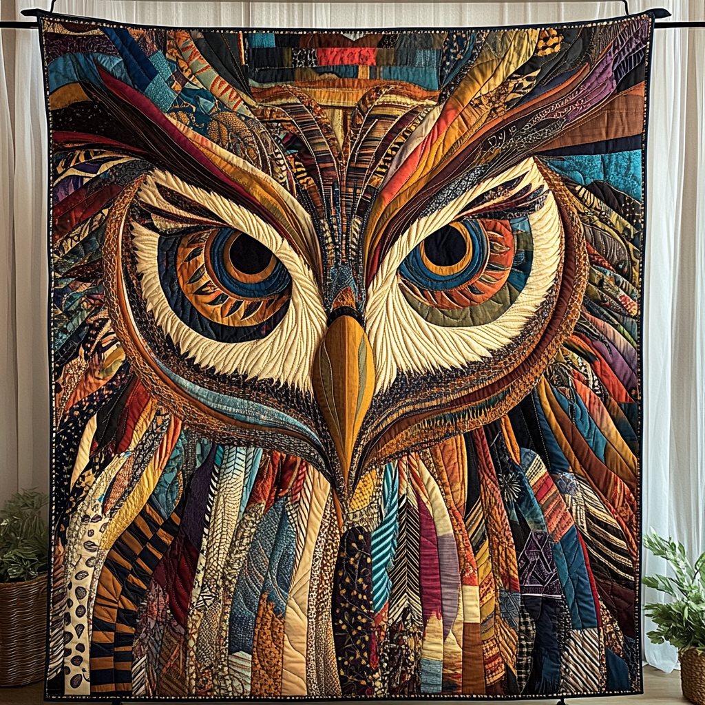 Owl Native Quilted Blanket