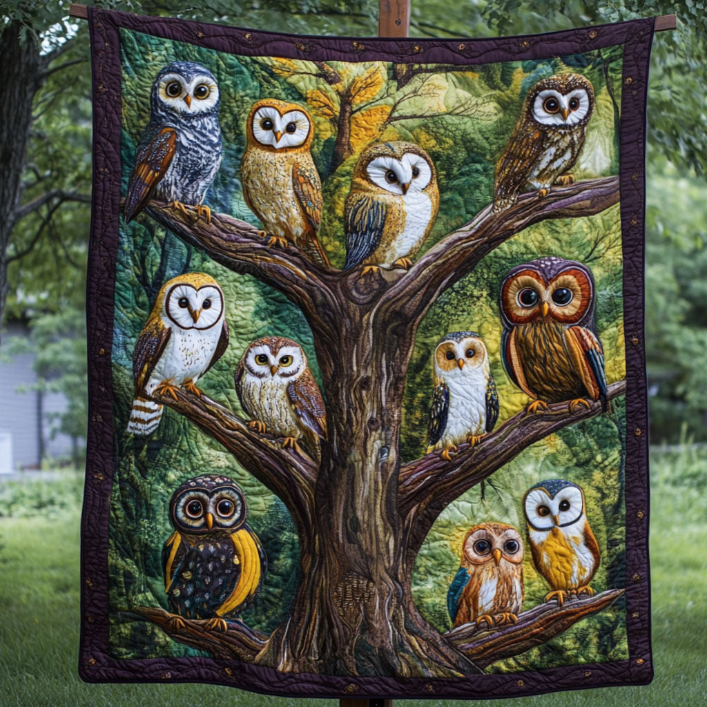 Owl Perch Quilted Blanket