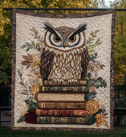 Owls Wisdom Quilted Blanket