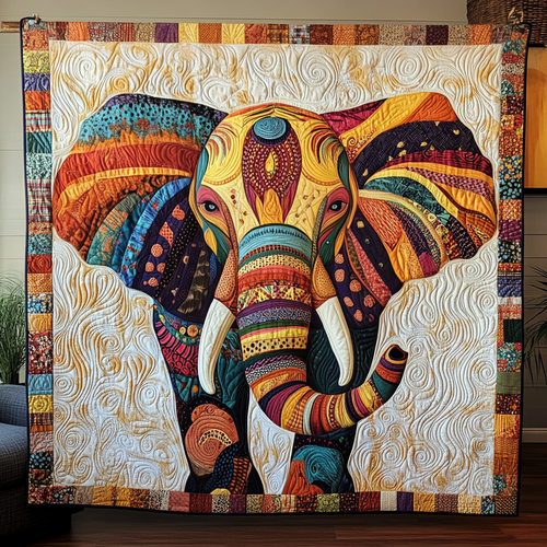 Pachyderm Parade Quilted Blanket