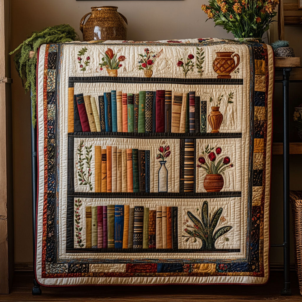 Pages in Bloom Quilted Blanket