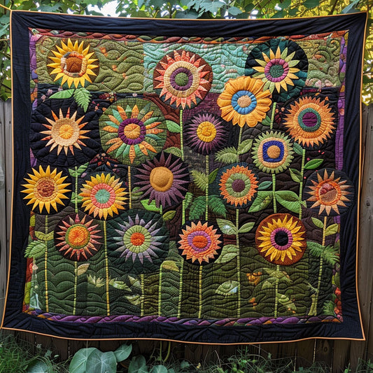 Painterly Petals Quilted Blanket