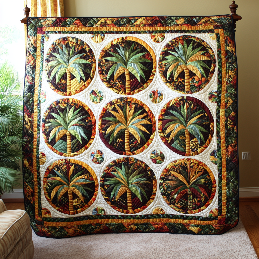 Palm Escape Quilted Blanket