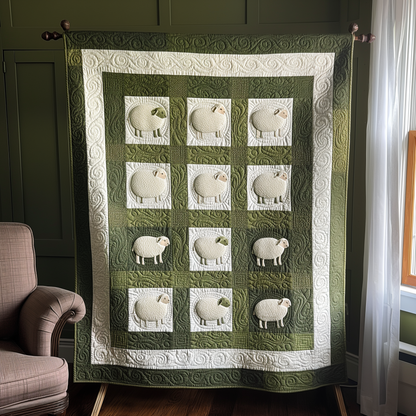 Pastoral Sheep Quilted Blanket