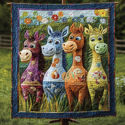 Whimsical Farm Animal Quilted Blanket