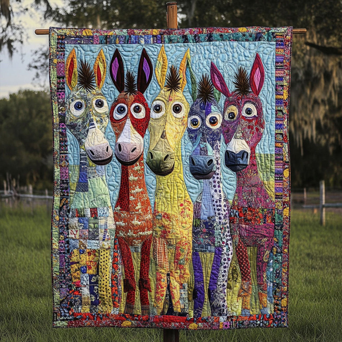 Whimsical Farm Animal Quilted Blanket