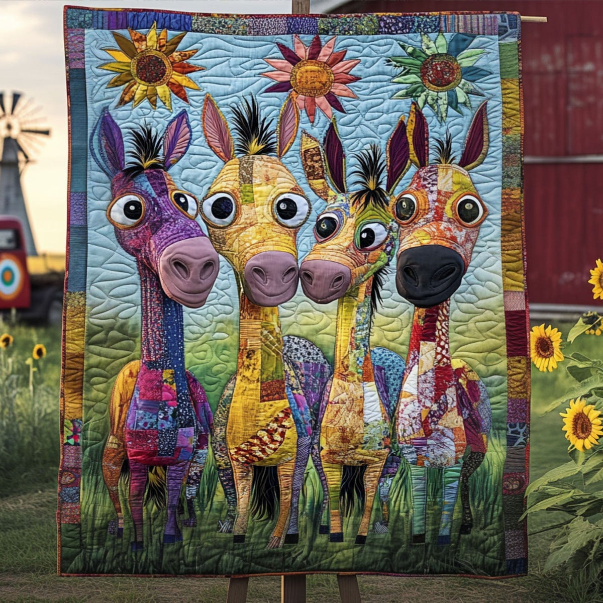 Patchwork Critters Quilted Blanket