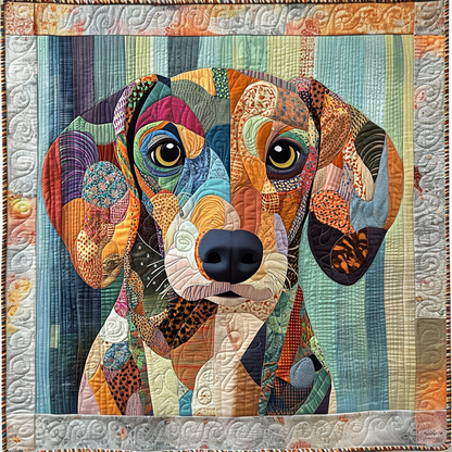 Patchwork Puppy Quilted Blanket