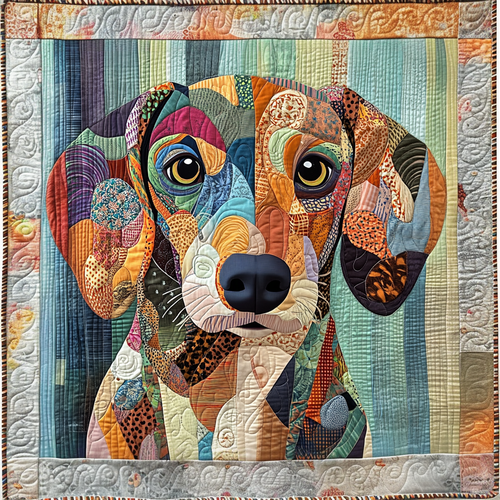 Patchwork Puppy Quilted Blanket