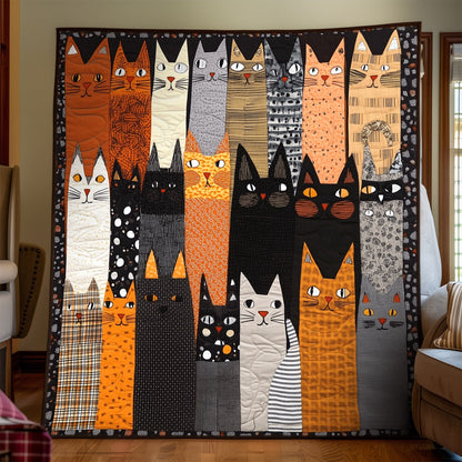Patchwork Purrs Quilted Blanket