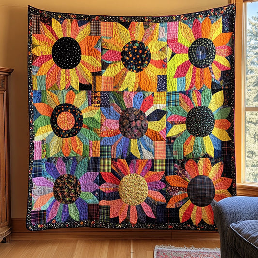 Patchwork Sunshine Quilted Blanket