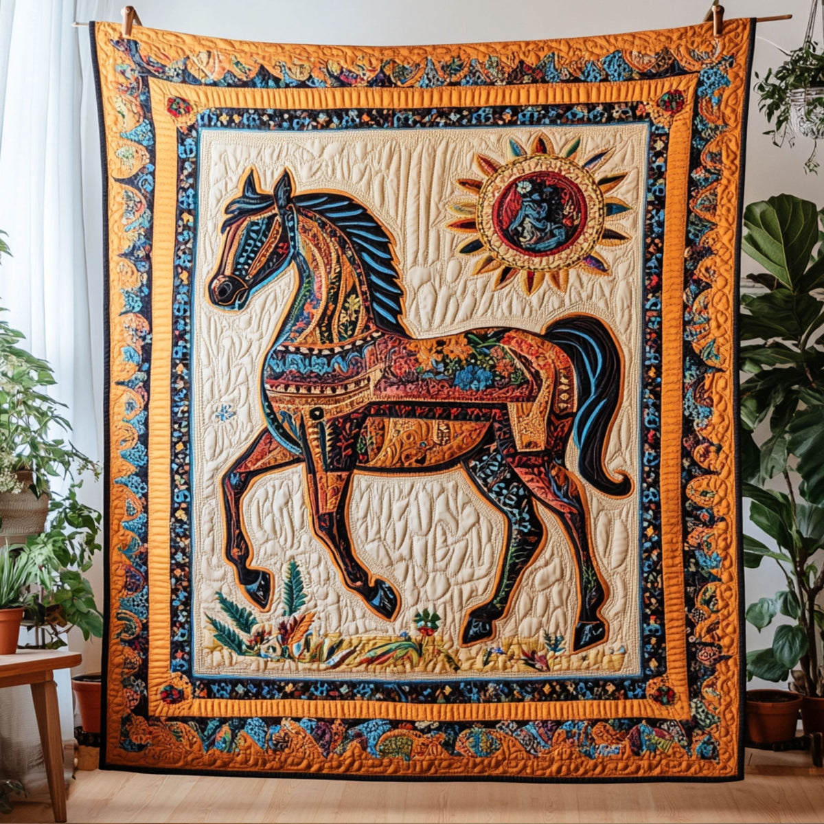 Patchwork Trot Quilted Blanket
