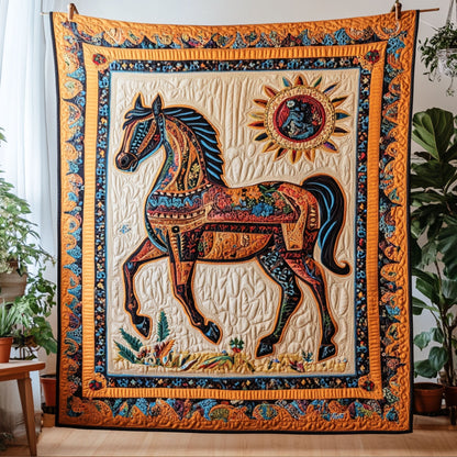 Patchwork Trot Quilted Blanket