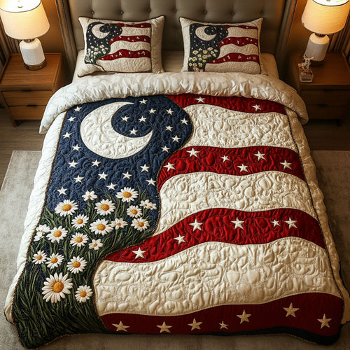 Patriotic Harmony 3-Piece Quilted Bedding Set