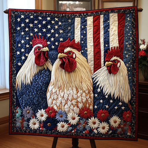 Patriotic Poultry Quilted Blanket