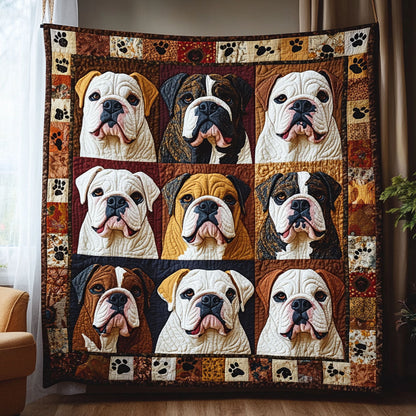 Pawfect Bulldog Quilted Blanket