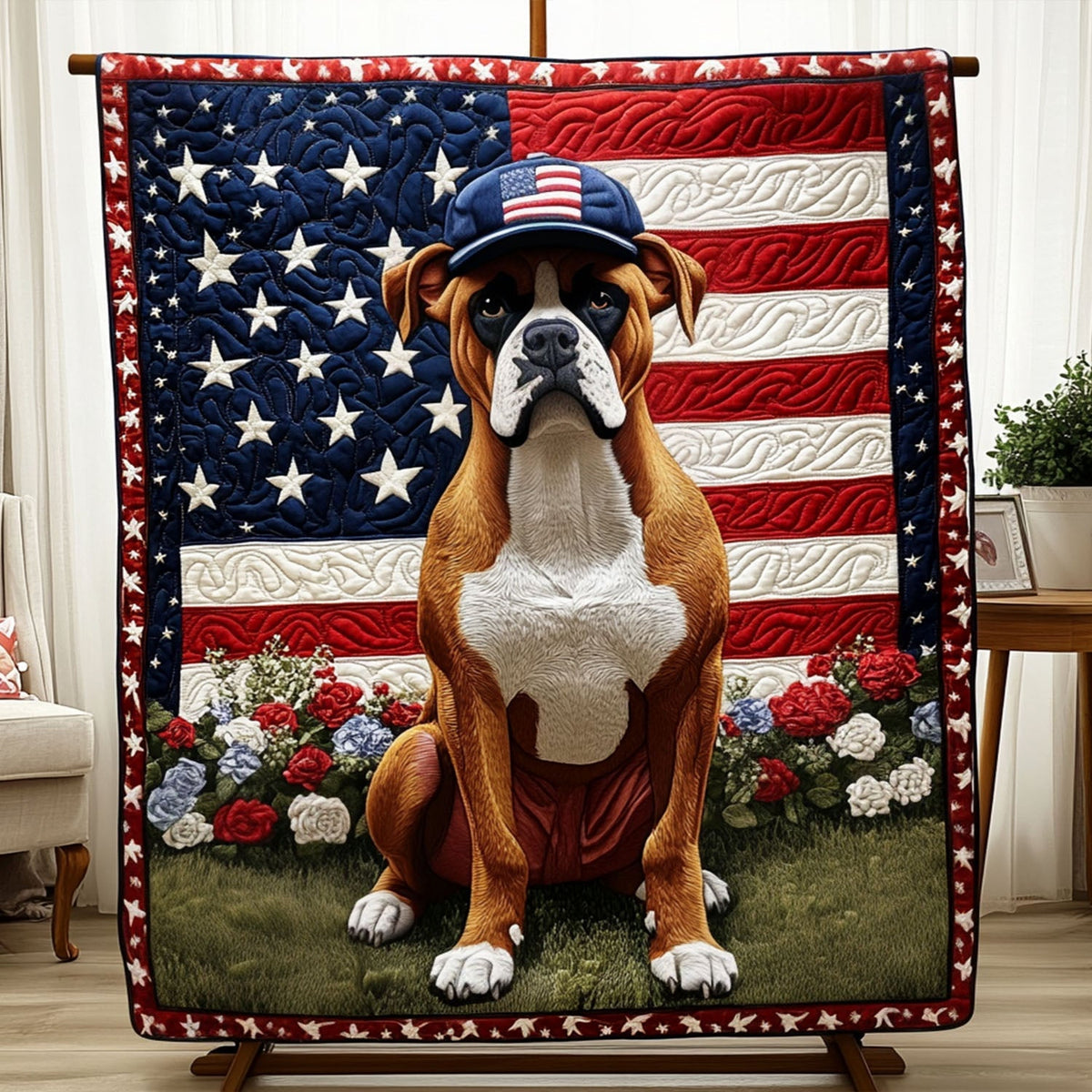 Paws and Stripes Quilted Blanket