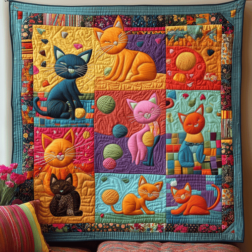 Paws and Yarn Quilted Blanket