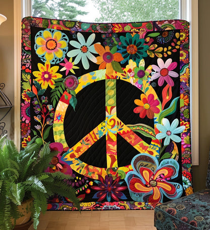 Peaceful Psychedelia Quilted Blanket