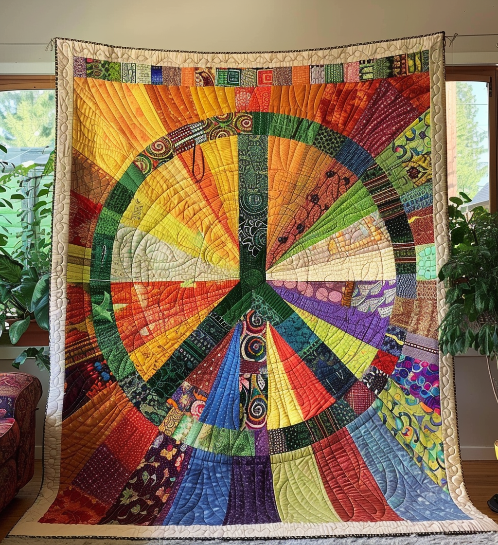 Peaceful Sunburst Quilted Blanket