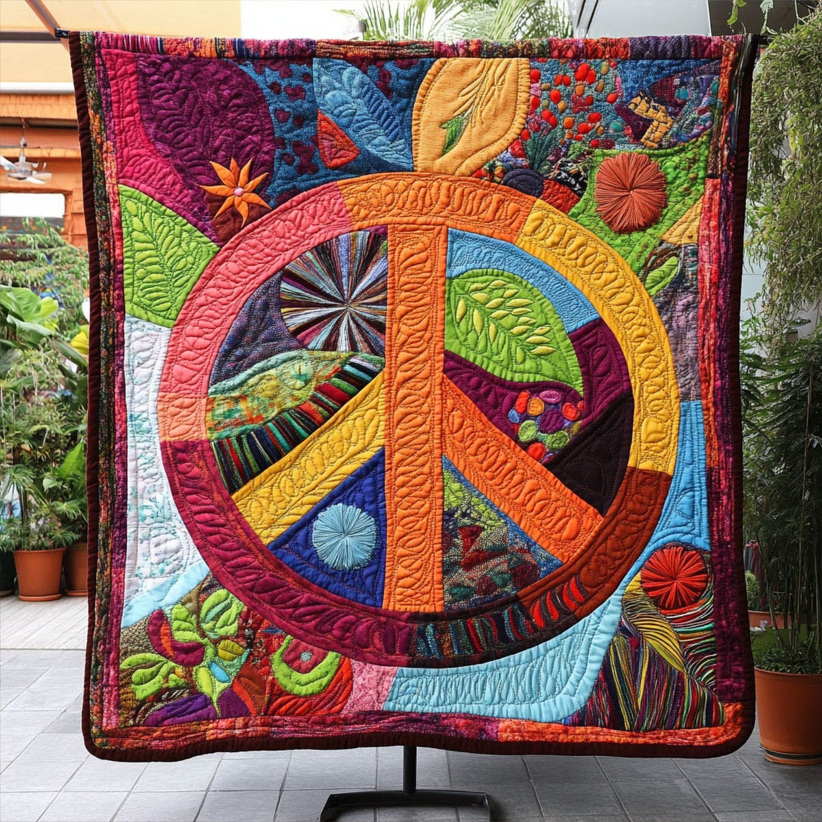 Peaceful Aura Quilted Blanket