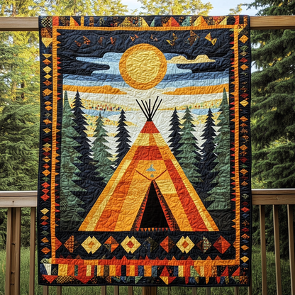 Peaceful Tipi Quilted Blanket