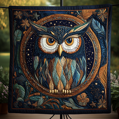 Perched Wisdom Quilted Blanket