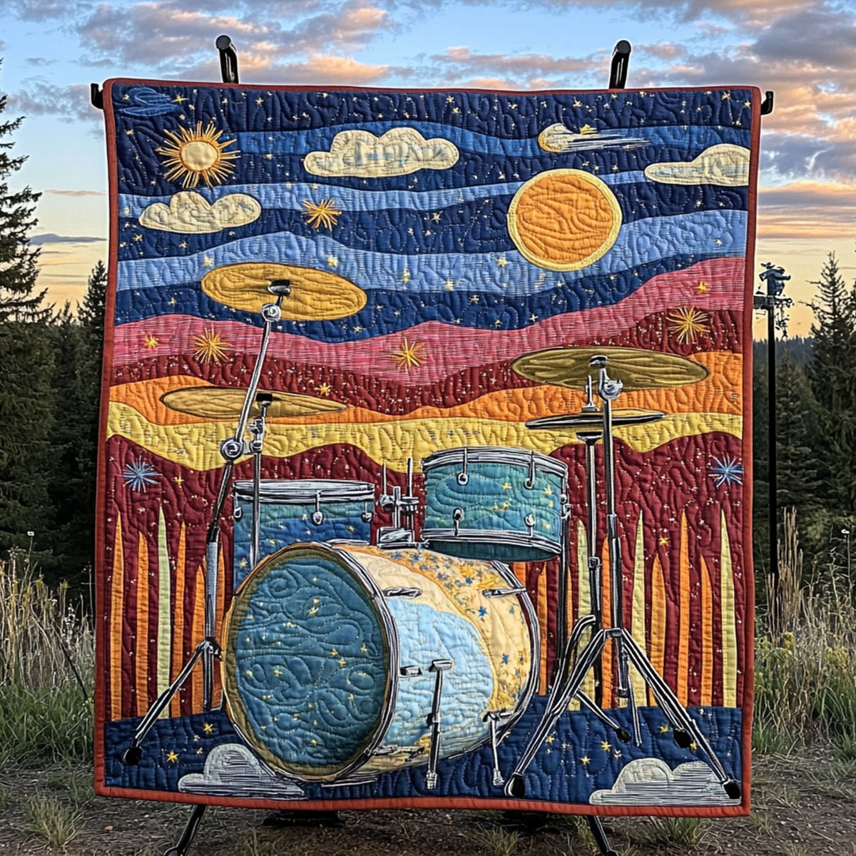 Percussion Paradise Quilted Blanket