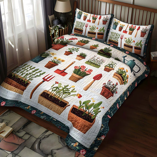Petal Harvest 3-Piece Quilted Bedding Set