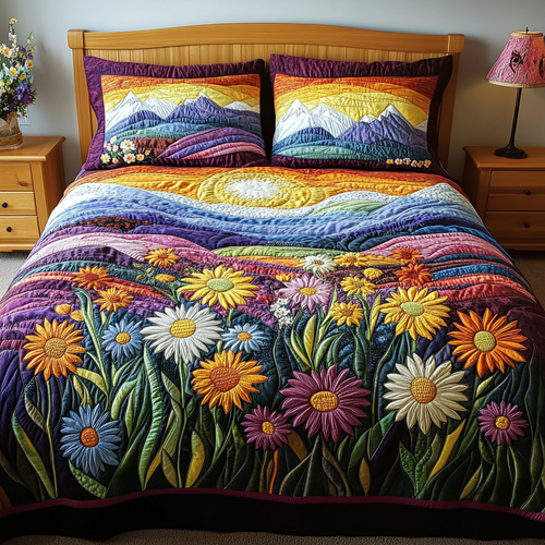 Petal Path 3-Piece Quilted Bedding Set