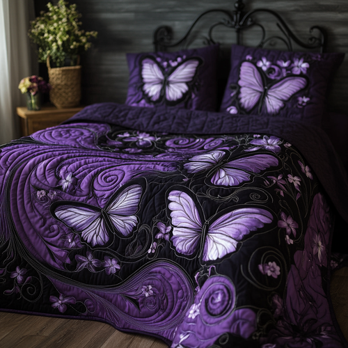 Petal Wings 3-Piece Quilted Bedding Set