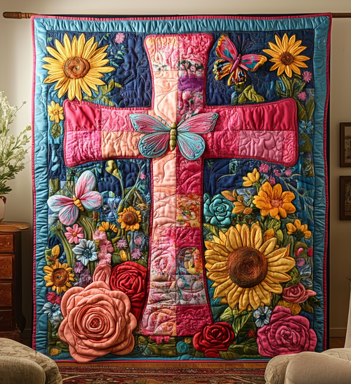 Petals of Prayer Quilted Blanket