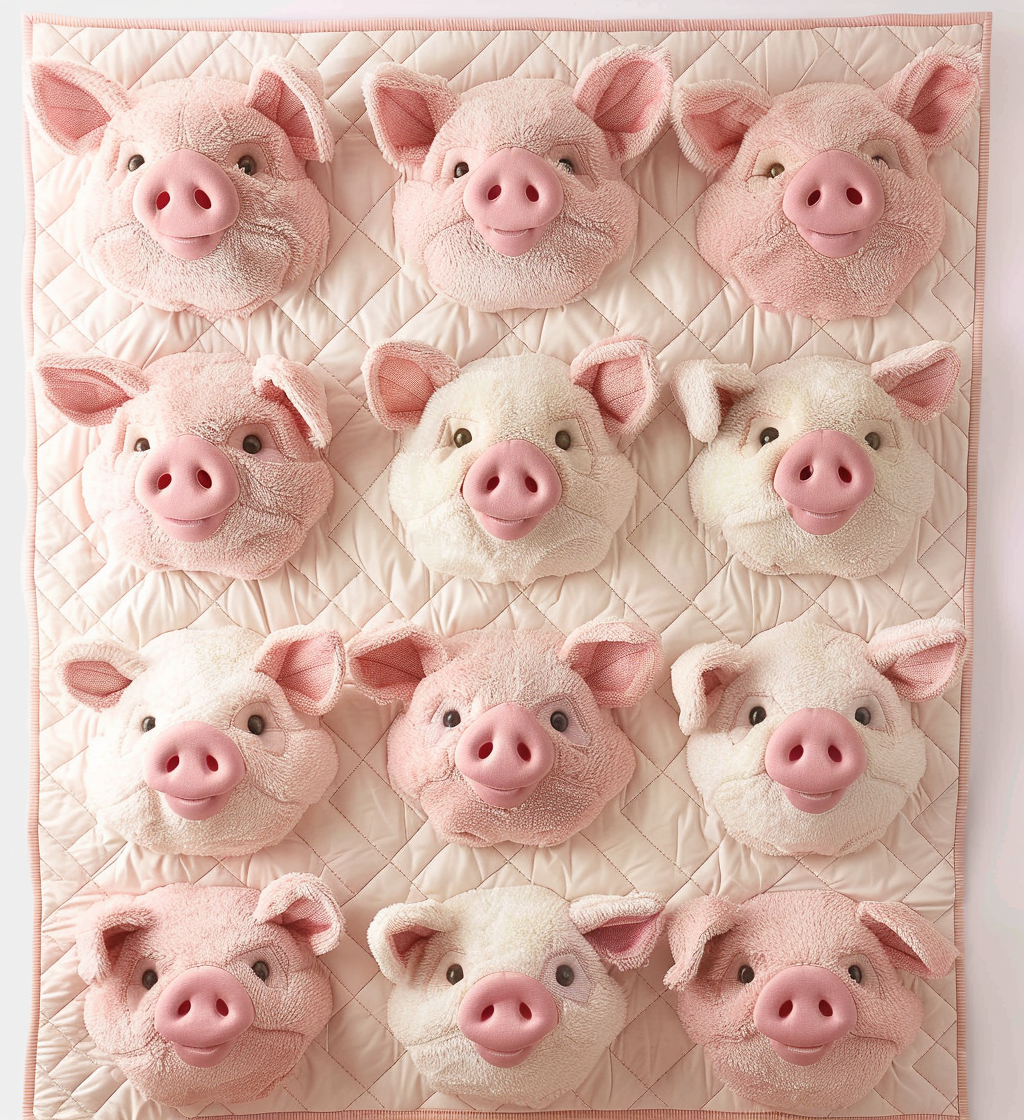 Piggy Paradise Quilted Blanket