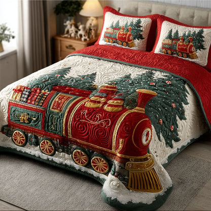 Christmas Polar Express 3-Piece Quilted Bedding Set