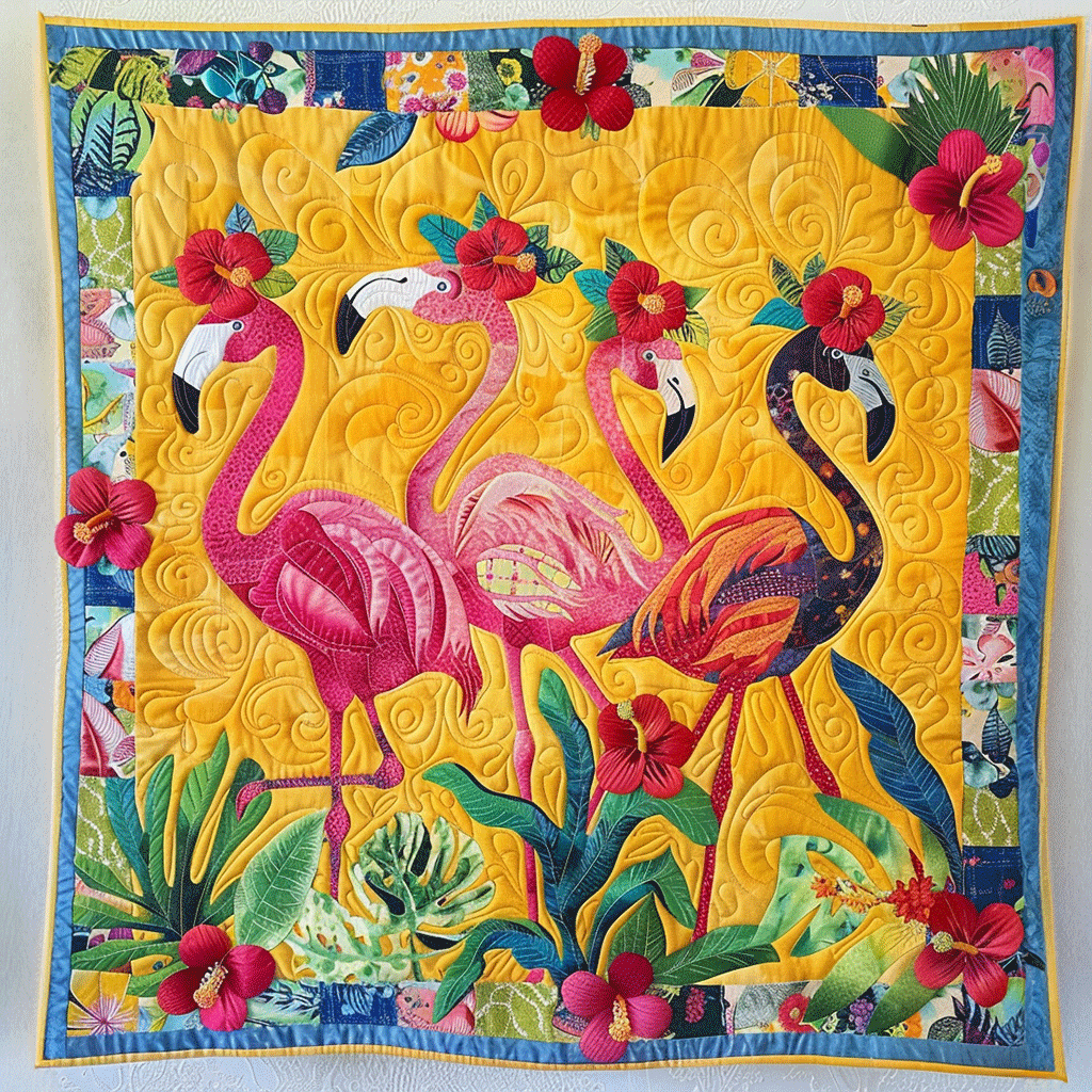 Flamingo Quilted Blanket