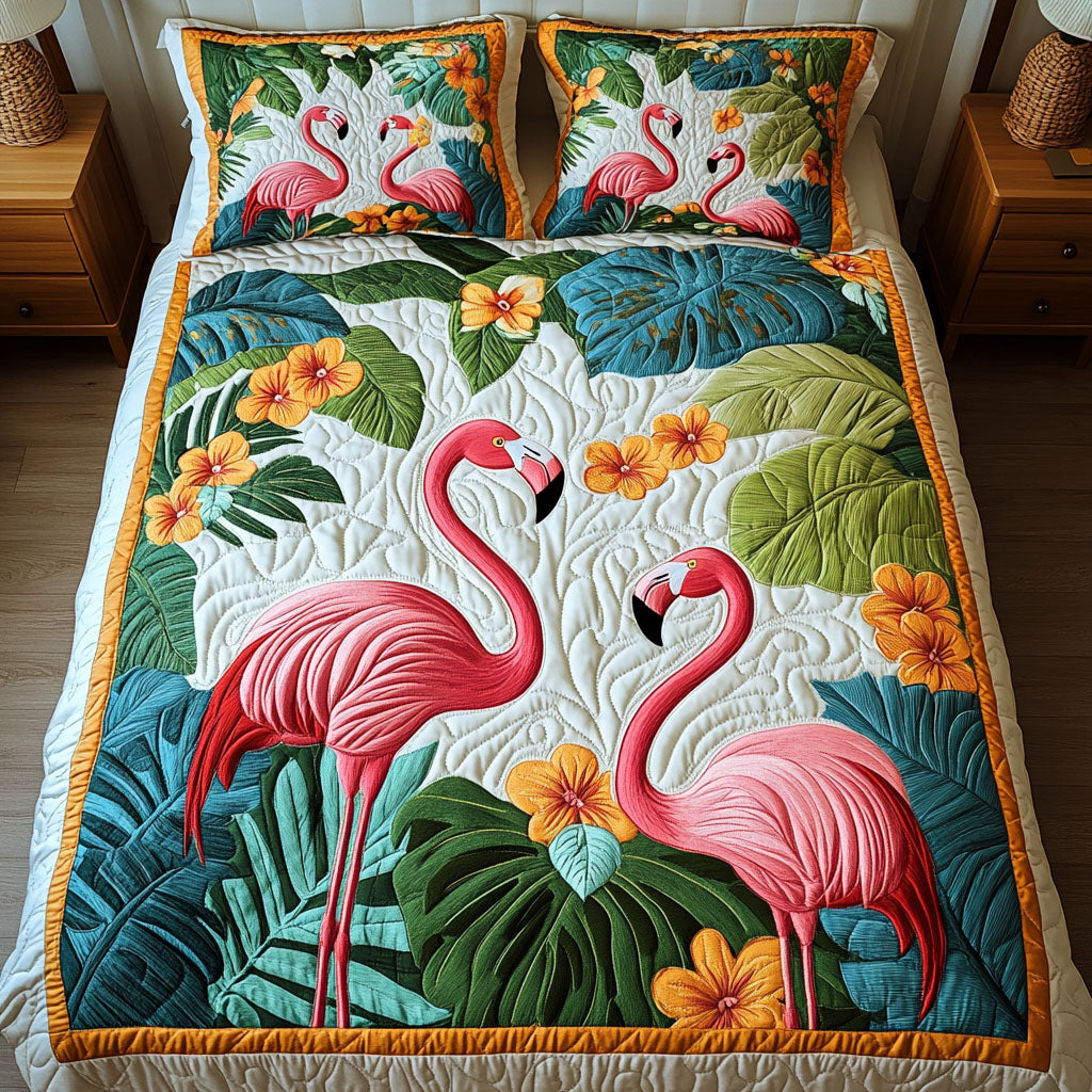 Pink Horizon 3-Piece Quilted Bedding Set