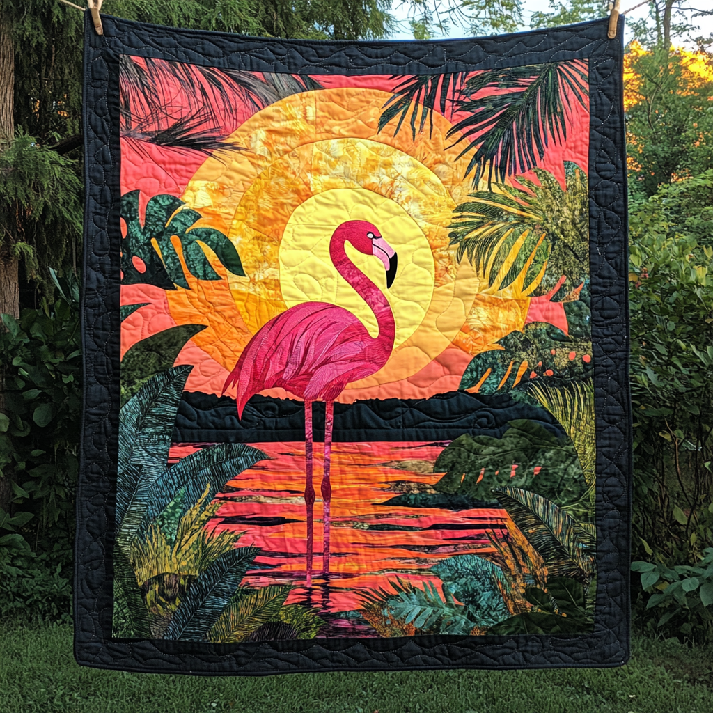 Pink Paradise Quilted Blanket