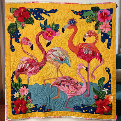 Pink Sunset Quilted Blanket