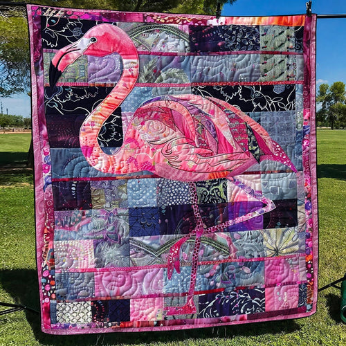 Pink Tropical Haven Quilted Blanket