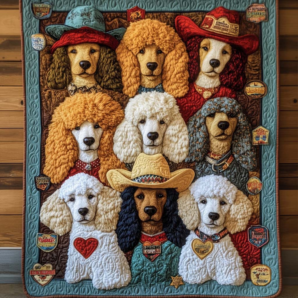 Pioneering Pup Quilted Blanket