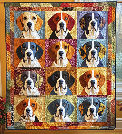Playful Beagles Quilted Blanket