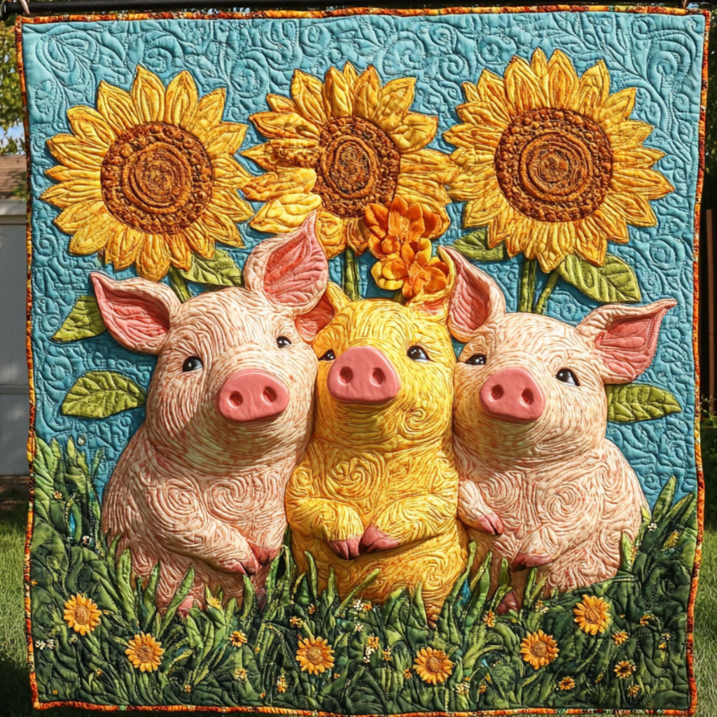 Playful Donkeys Quilted Blanket