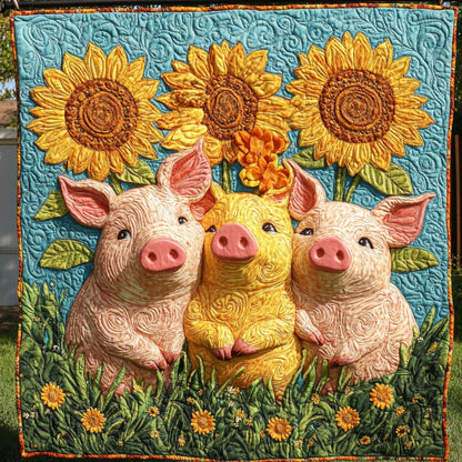 Playful Donkeys Quilted Blanket