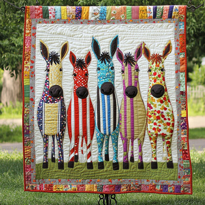 Playful Ponies Quilted Blanket